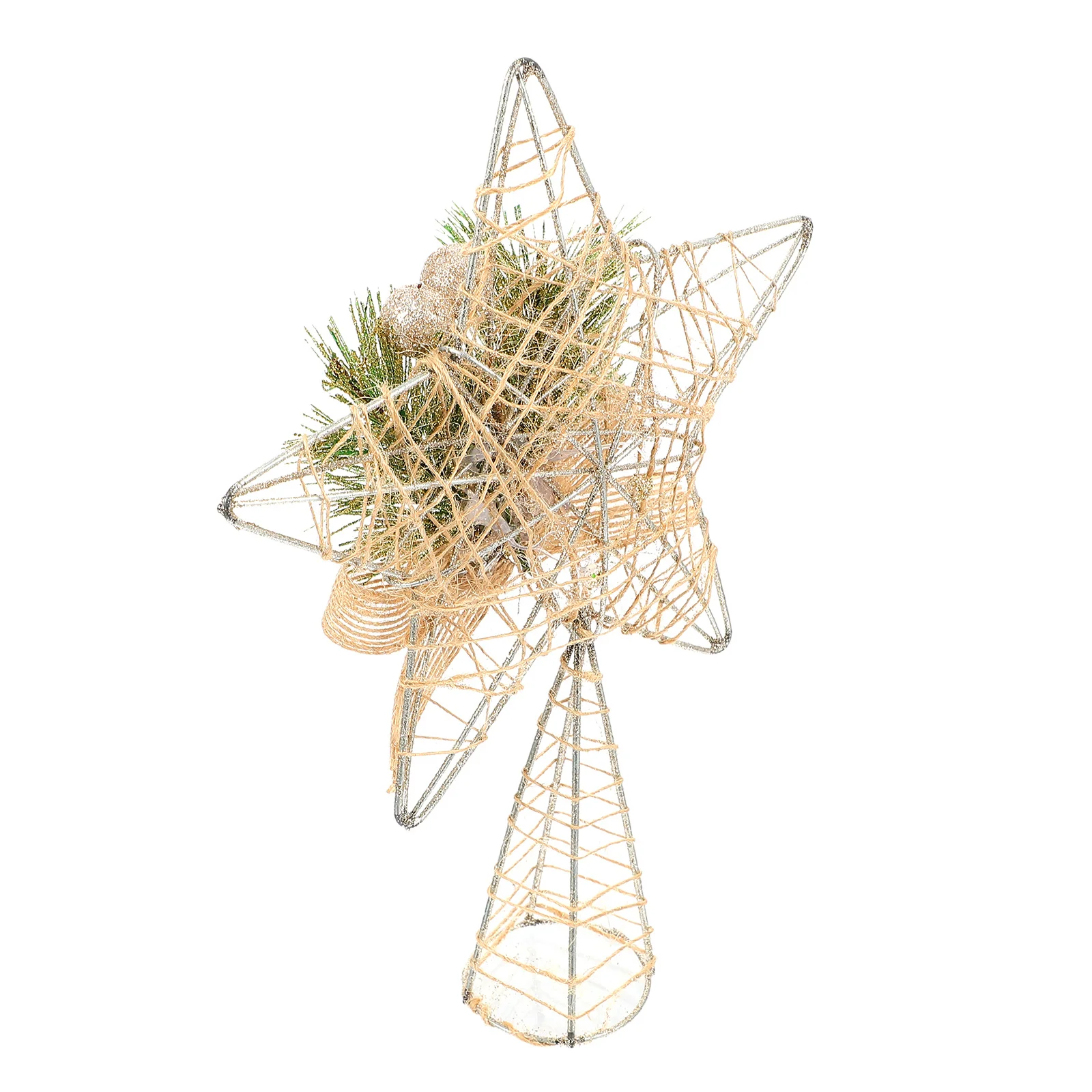 

1Pcs Christmas Tree Topper Star Hollow-Out Decor High Grade Material Noble Luxury Style Easy Install Treetop Ornament for Xmas