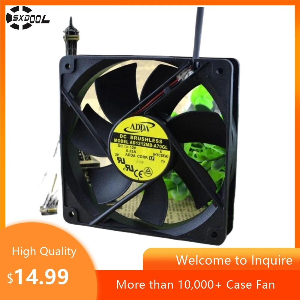 

for ADDA 12025 12V 0.33A 2-Wire Chassis Fan, AD1212MB-A70GL, Reliable Cooling for PCs and Electronics
