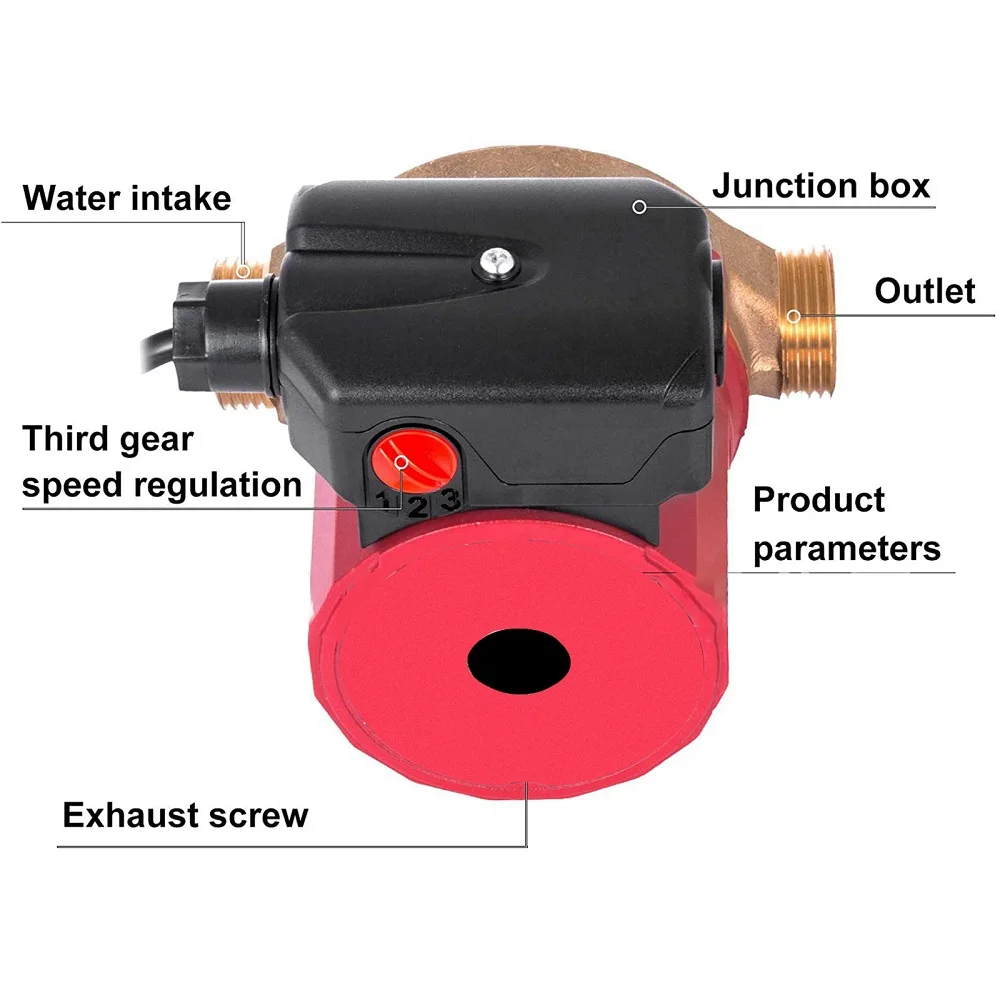 Low Pressure 220V 90W Automatic Hot Water Circulates Pump with Copper Motor Booster Pump for Home Shower Washing Machine