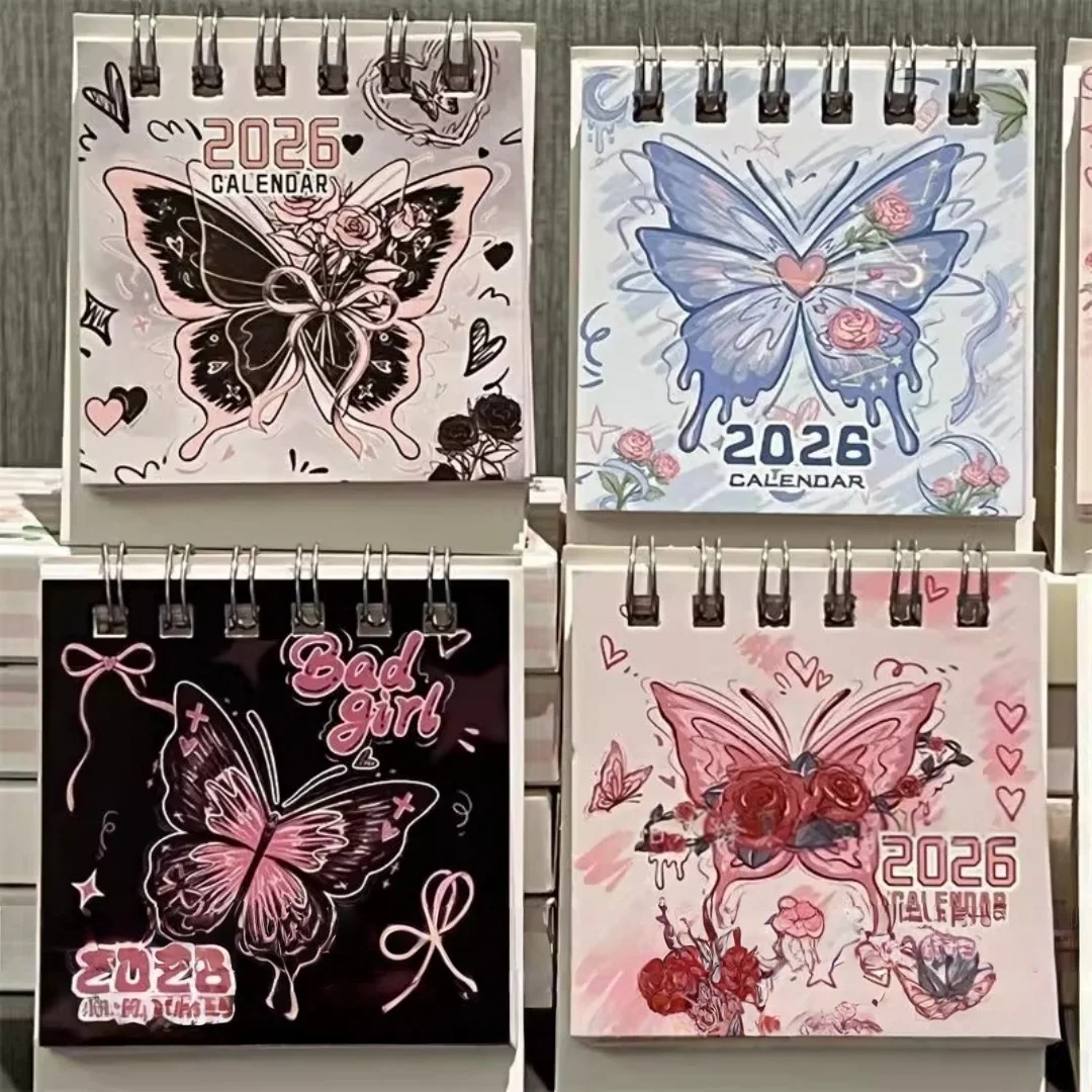 Table Planner Mini Desktop Scheduler Paper Desk Calendar Thick Paper Spiral Bound Calendar For Daily Planning Student Home