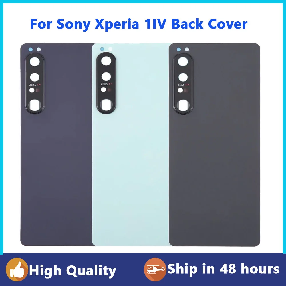 

Ori-For Sony Xperia 1 IV Battery Back Cover Glass Housing Rear Door Case Replacement Parts With Camera Lens For Sony X1 IV