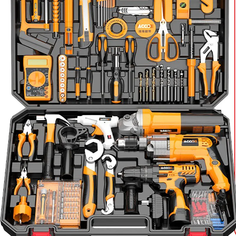 Household Tools Multi-functional Industrial Hardware Combination Power Tools Complete Household Maintenance Universal Box