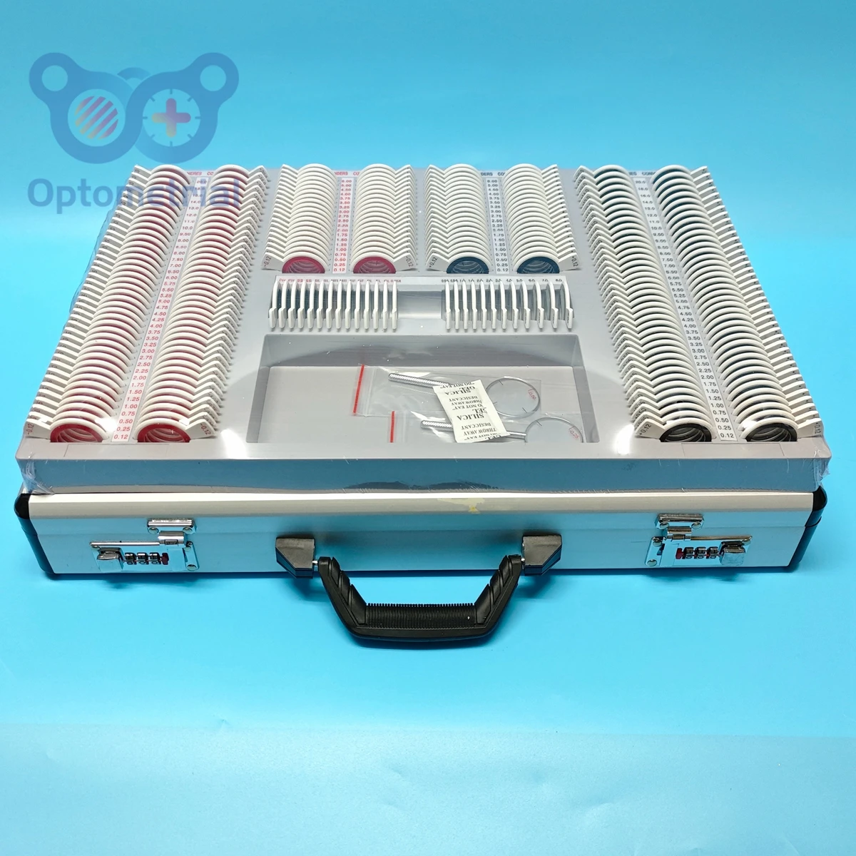 New Optometric Premium Trial Lens Set PL266-B10 266 pcs  Optical Len Rim reduced Aperture 26mm Plastic Rim with Aluminum Box