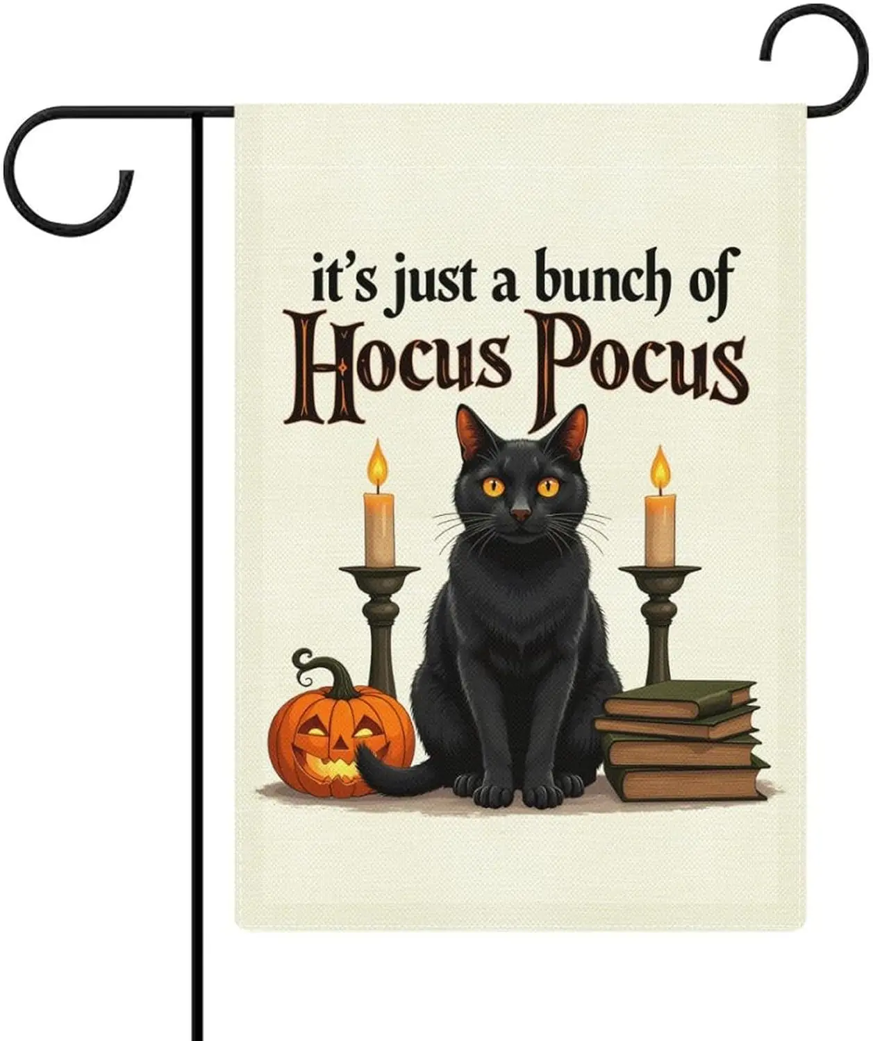 إنه مجرد مجموعة من علم حديقة Hocus Pocus مقاس 12 × 18 بوصة مزدوج الجوانب للخيش الصغير الخارجي لتزيين ساحة الترحيب JHH