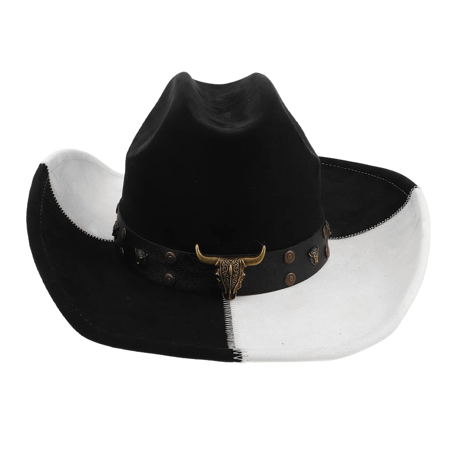 

Western Cowboy Hat for Men Outdoor Fedora Hats Adjustment Belt Beach Women Polyester Floppy Sun