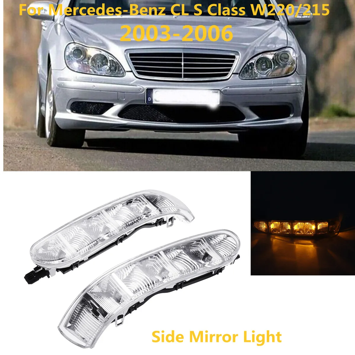 

Для Mercedes-Benz W220 W215 S-Class CL-Class CL500 2003-2006 2x задний зеркальный сигнал поворота