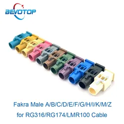 1PCS Long Fakra Code A B C D E F G H I K M Z Male Plug 50-1.5 RF Coaxial Connectors for RG316 RG174 LMR100 Cable BEVOTOP