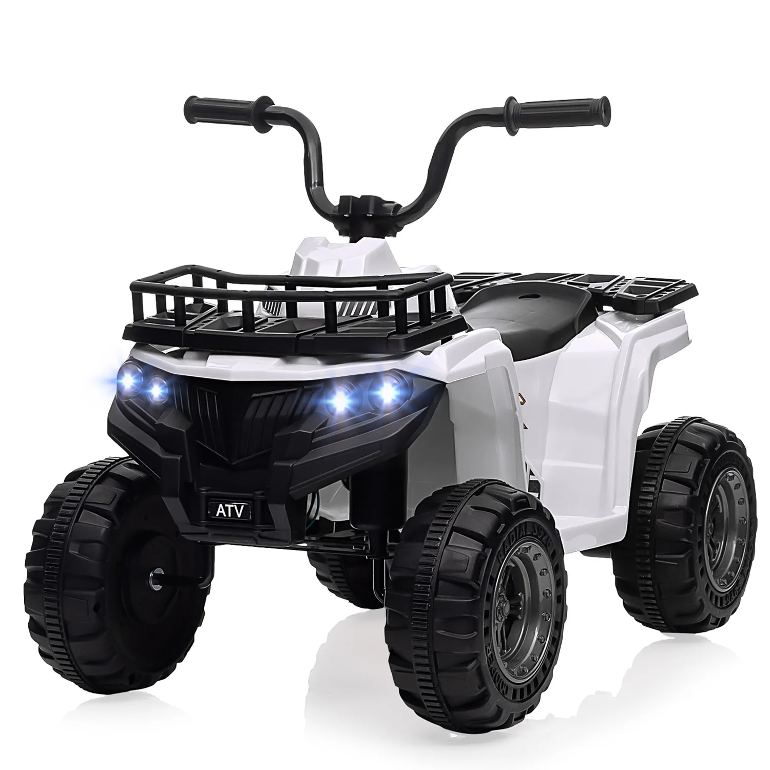 12V 4.5AH Kids ATV 4 Wheeler Rechargeable Battery Car for Ages 3-6  Indoor/Outdoor Ride-On Toy Ergonomic Seat,Treaded Tires
