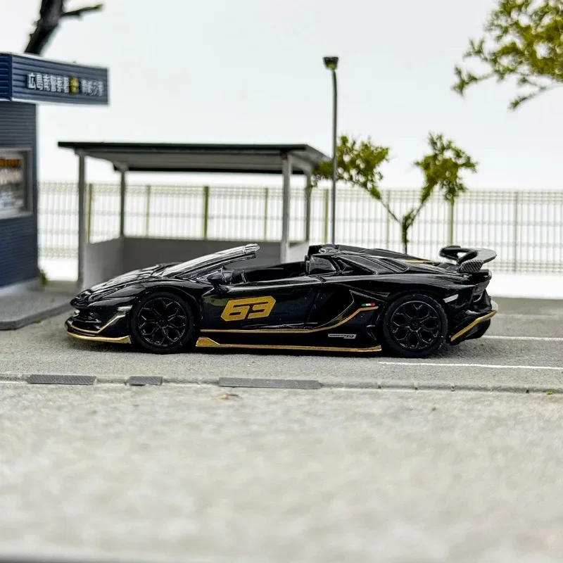 MINI GT 1:64 #803 Lamborghini Aventador SVJ 63 alloy simulation model, children's collection of toys, New Year gifts for friends