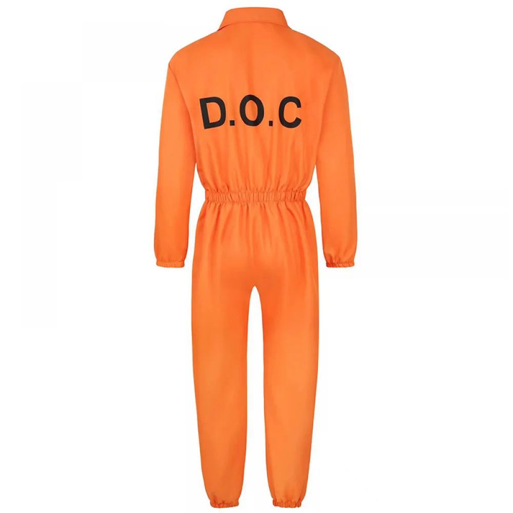 Men's Orange Prisoner Costume Halloween Jail Criminal Jumpsuit with Handcuff Halloween costume unisex jail criminal