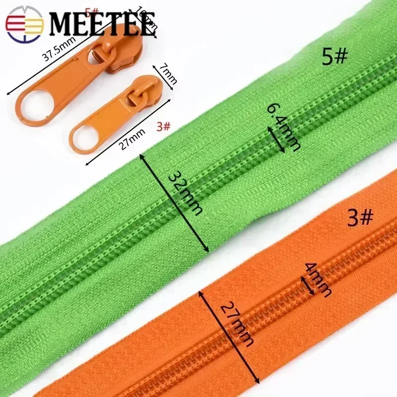 1-10 م 3 #   5 #   شريط بسحاب من النايلون مع سحاب منزلق لحقيبة الملابس ديكور ملون مجموعات إصلاح الرمز البريدي DIY ملحقات الخياطة