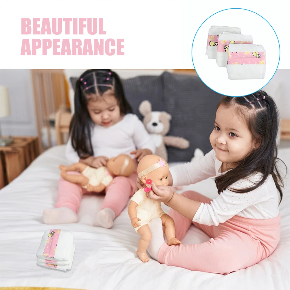 10 Pcs Play House Diapers Toys Replacement Nappies Reborn Baby Dolls Accessories Child