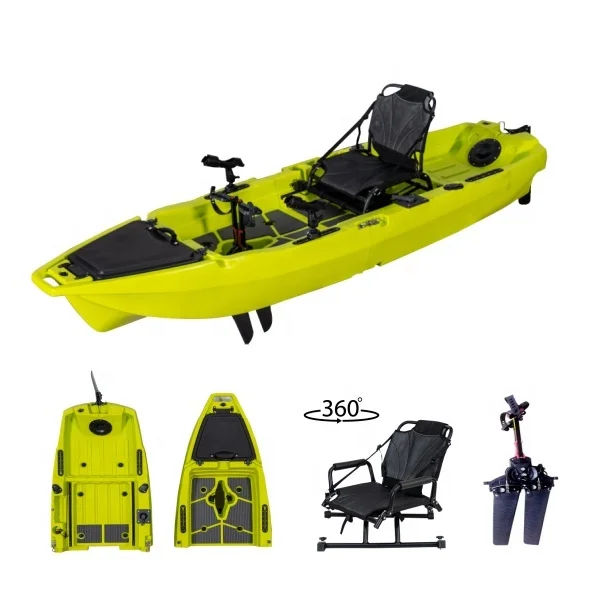 3 Piece Section Modular Detachable Kayak Single One Person Plastic Fishing Kayak Pedal Boat With Accessories Motor