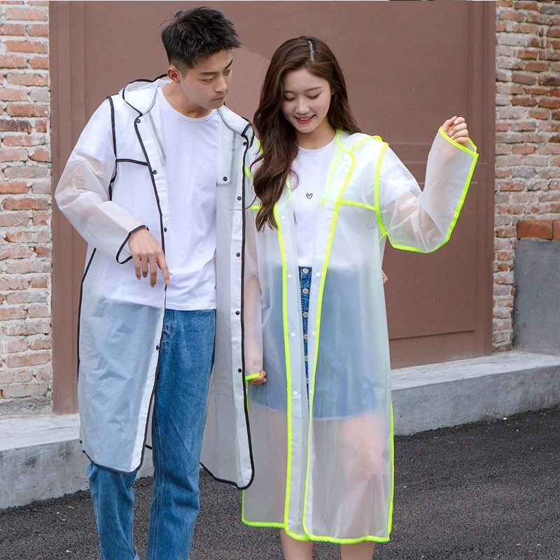 

Fashionized Edge-strip Raincoat Men Women Outdoor Travel Cycling Mountain Climbing Hiking Thick Raincoat Rain Gear for Unisex
