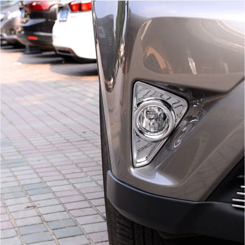 

Хромированные накладки на противотуманные фары для Toyota RAV4 2016-2018, декоративные накладки-реснички на фары