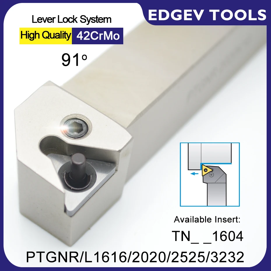 

EDGEV PTGNL PTGNR1616H16 PTGNR2020K16 PTGNR2525M16 PTGNR3232P16 CNC Turning Tool Holder Lathe Cutter TNMG160404 Carbide Inserts