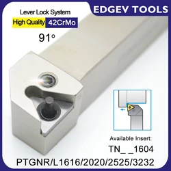 EDGEV PTGNL PTGNR1616H16 PTGNR2020K16 PTGNR2525M16 PTGNR3232P16 CNC Turning Tool Holder Lathe Cutter TNMG160404 Carbide Inserts