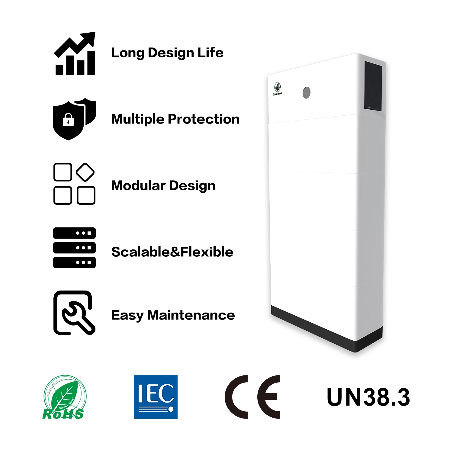Stackable Lithium Battery Pack 51.2 V 20kwh 30kwh 40kwh Solar System Home Energy Storage