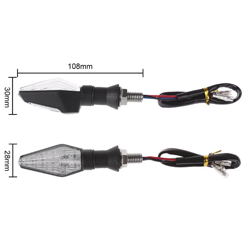 1PC Universal 12LED Amber+Blue Double Color Motorcycle Turn Signal Indicator Light Blinker For Motorcycle Motorbike Off Road