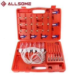 ALLSOME New Diesel Injector Flow Meter Test Kit Common Rail Adaptor Fuel Tester Set YB049