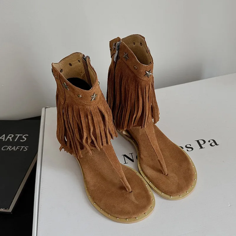 

MKKHOU модные сандалии, новые женские замшевые кожаные куртки высокого качества, сандалии на наклонном каблуке с кисточками, летняя женская обувь