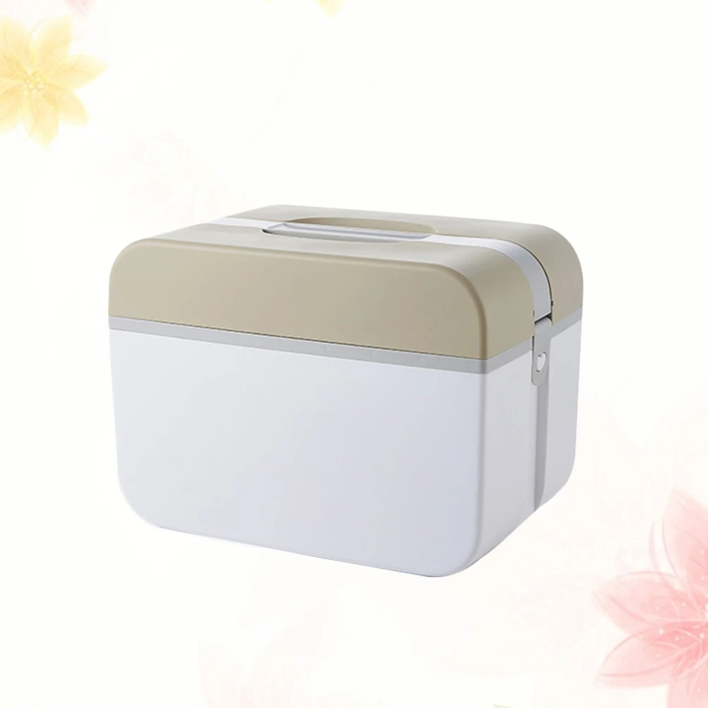 Plastic First Aid Kit Double Layer Medium 5235 Brown Portable Multi-Functional Medicine Storage Box for Home Office Outdoor