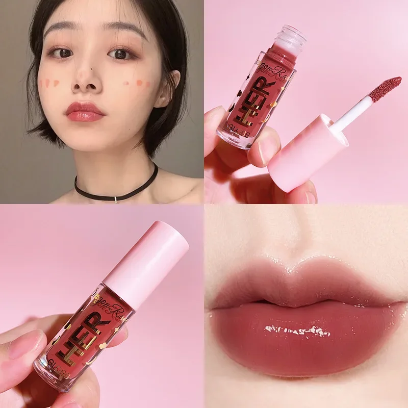 Glitter Moisturizing Mirror Lip Gloss Lasting Non-stick Cup Liquid Lipstick Red Nude Sexy Lip Tint Women Lips Makeup Cosmetics