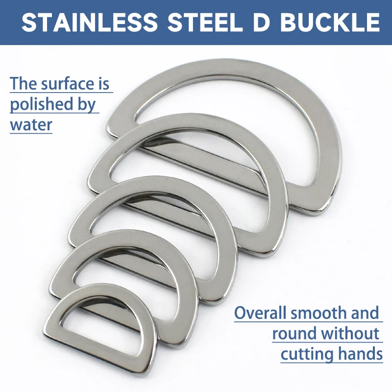 5/10/20Pcs 15-38mm D Ring Stainless Steel Bag Buckle Webbing Strap Connector Hook Dog Collar Decor Loop DIY Hardware Accessories