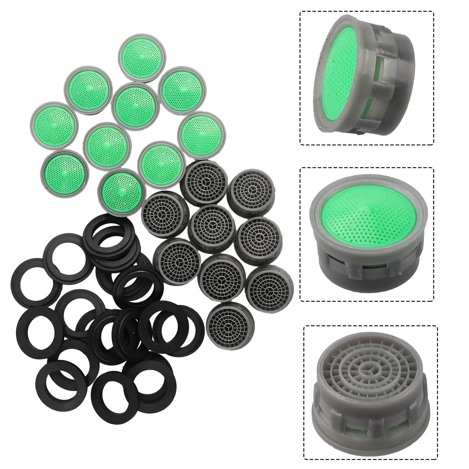 20 Stuks Kraan Beluchter Abs Plastic Water Besparing Kraan Beluchter Vervanging Onderdelen 21Mm Insert Gootsteen Beluchter Bak Kraanfilter