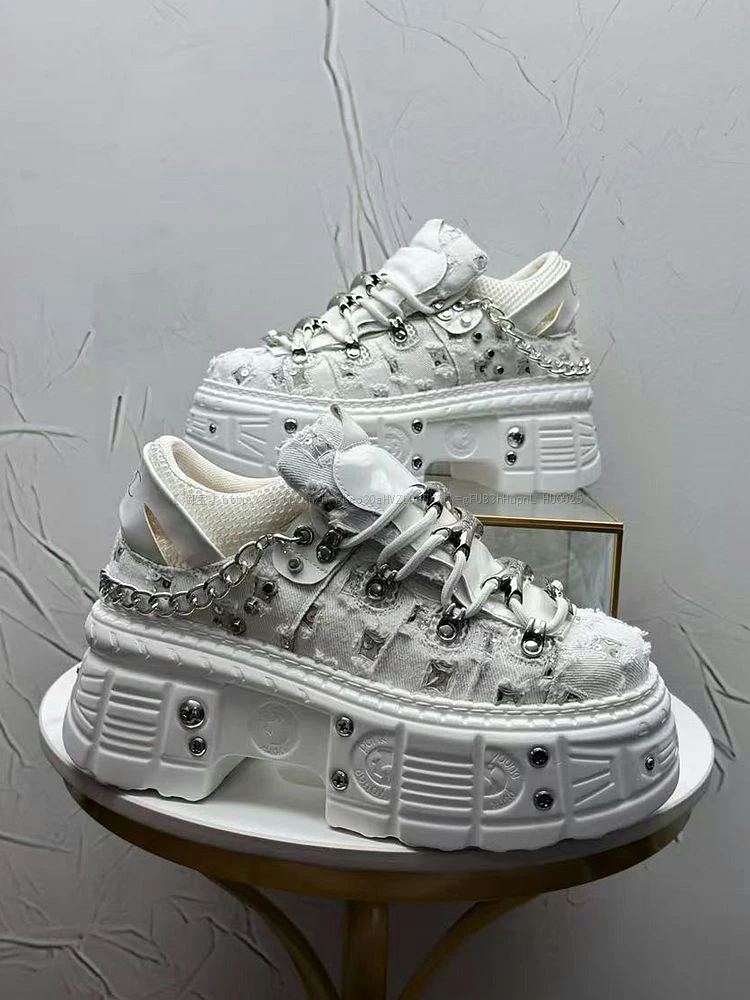 2026 Autumn/winter New Punk Style Thick Soled Tall Dad Shoes Fashionable And Personalized Street Fashion Shoes