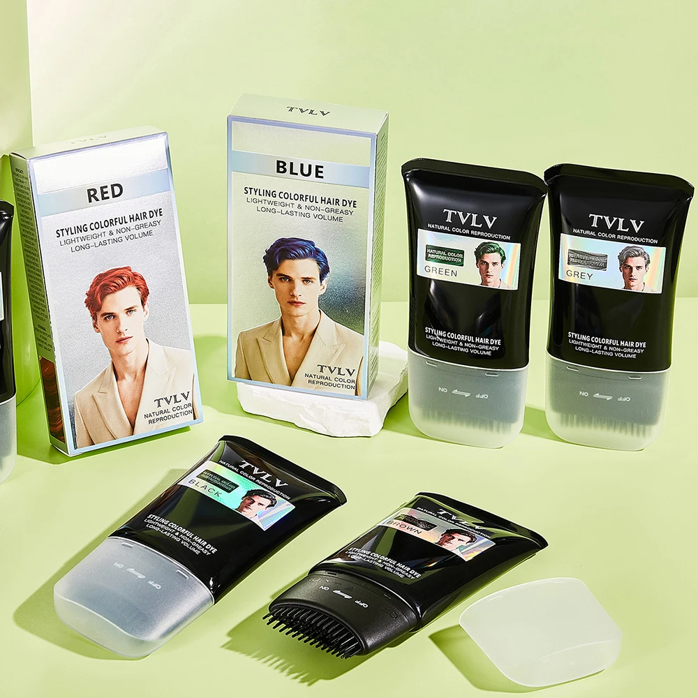 

2 in 1 Hair Dye Comb Colored Styling 7 Colors Hair Root Touch Up Black Brown Hair Comb Hair Dye Cream Brush Hair Concealer