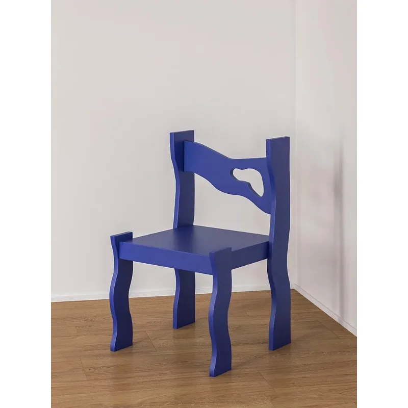 Nordic High-quality Designer Solid Wood Luxury Living Room Chair Furniture Wooden Coffee Chairs Creative Klein Blue Furniture