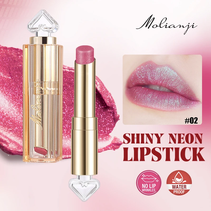 Rouge à lèvres nacré à couleur fine, 5 couleurs changeantes, brillant à lèvres hydratant coloré durable