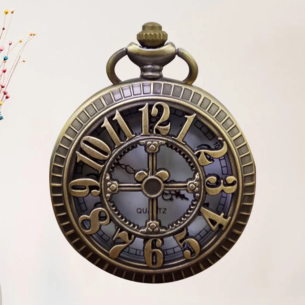 

1Pcs Vintage Digital Pocket Watch Hollow Out Round Watch for Men Women Creative Alloy Pendant Personalized Timepiece