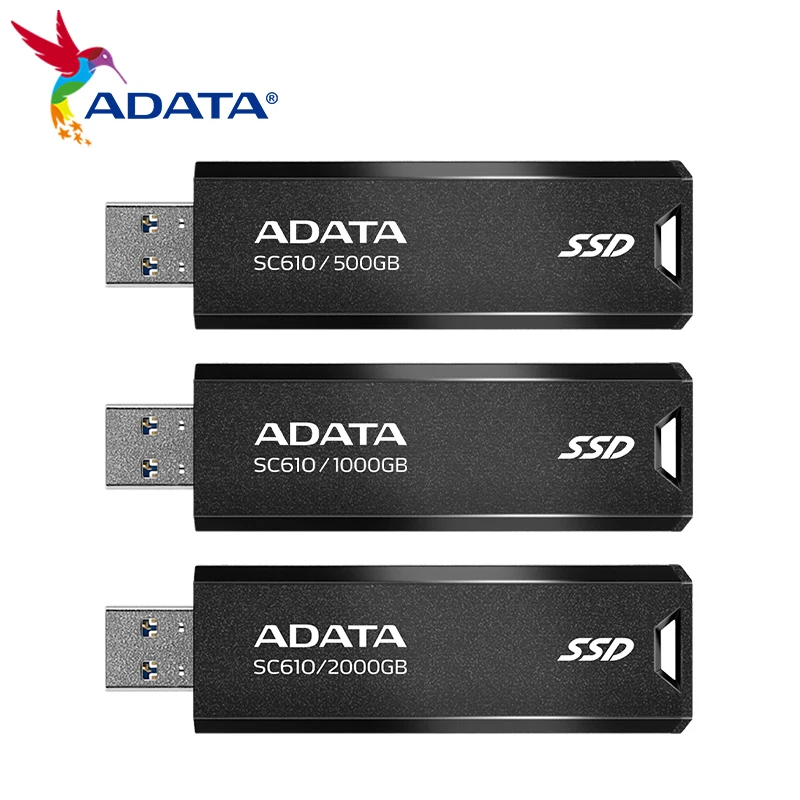 

Original ADATA SC610 Solid State Disk USB 3.2 Gen2 TYPE-A Pen Drive 500GB 1000GB 2000GB External SSD Flash Memory Pendrive