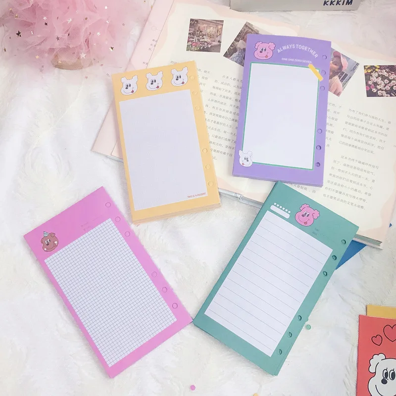 A6 50Sheet Cute Refill Spiral Binder Inner Page Budget Page Weekly Monthly Inside Paper Stationery