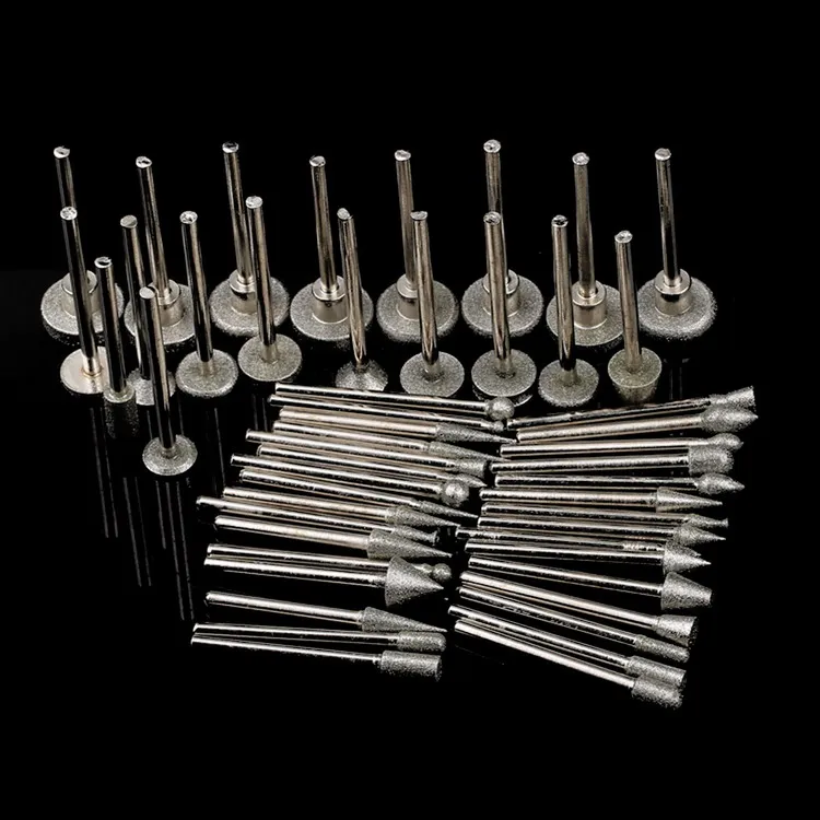 50 шт. аксессуары для Dremel алмазные шлифовальные головки шлифовальные иглы с покрытием шлифовальный стержень 3 мм Заусенцы Набор насадок для роторного инструмента Dremel