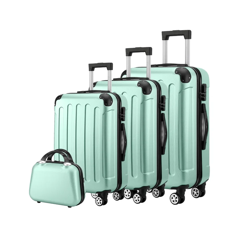 Wholesale new 4 in1 hardside luggage  valise de voyage 4 pcs  suit case bags trolley travel Abs Pc suitcase