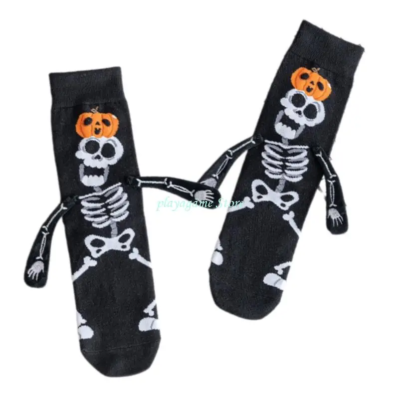 Y88A Halloween theo chủ đề Skeleton Bàn tay Bàn tay ngắn Thiết kế unisex Thiết kế vớ mắt cá chân thoải mái cho sự kiện tiệc tùng