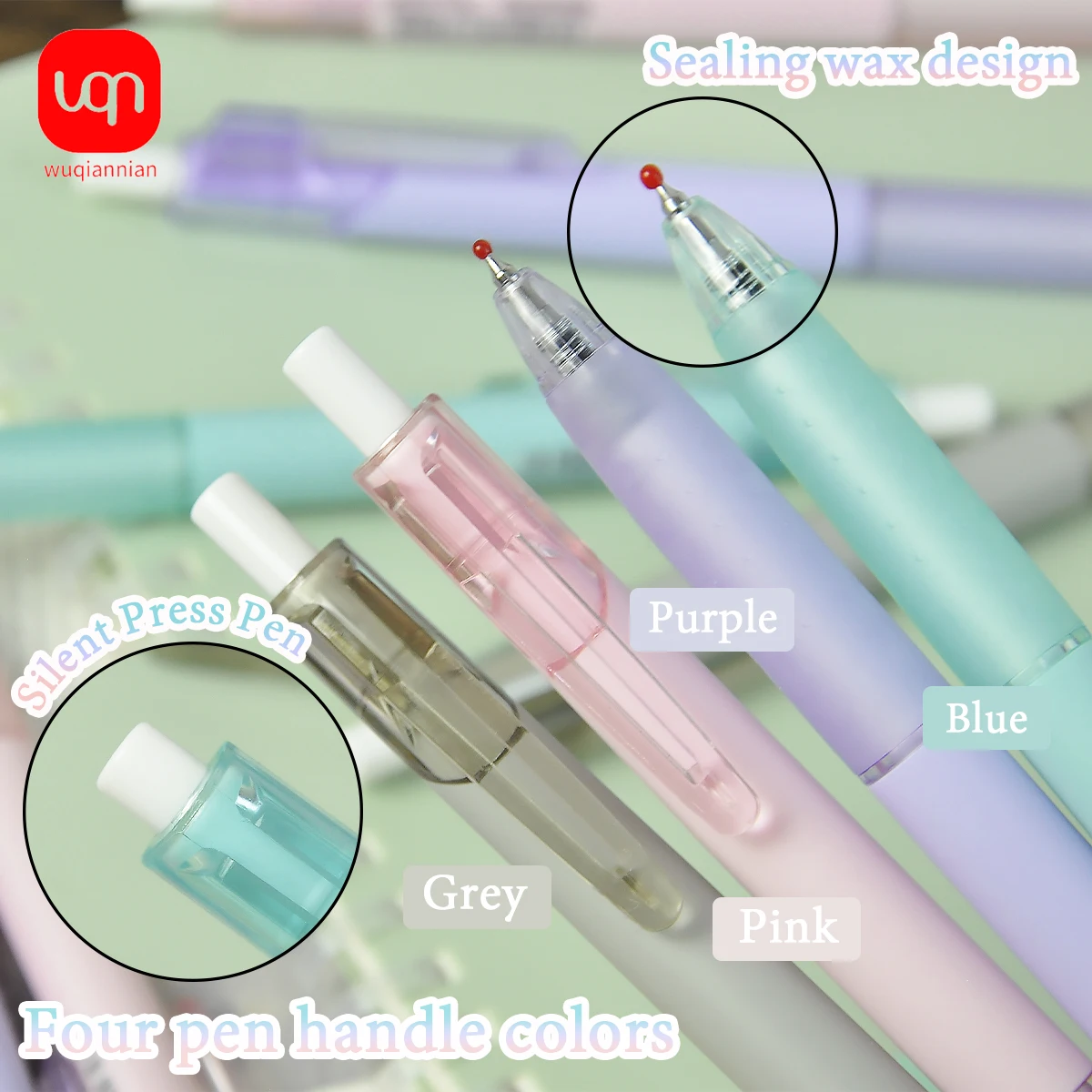 WQN-3/6/12 قطعة قلم جل صامت بنقرة بسيطة 0.5 مللي متر طرف حبر أسود ناعم ومتدفق مناسب للمدرسة والقرطاسية #6