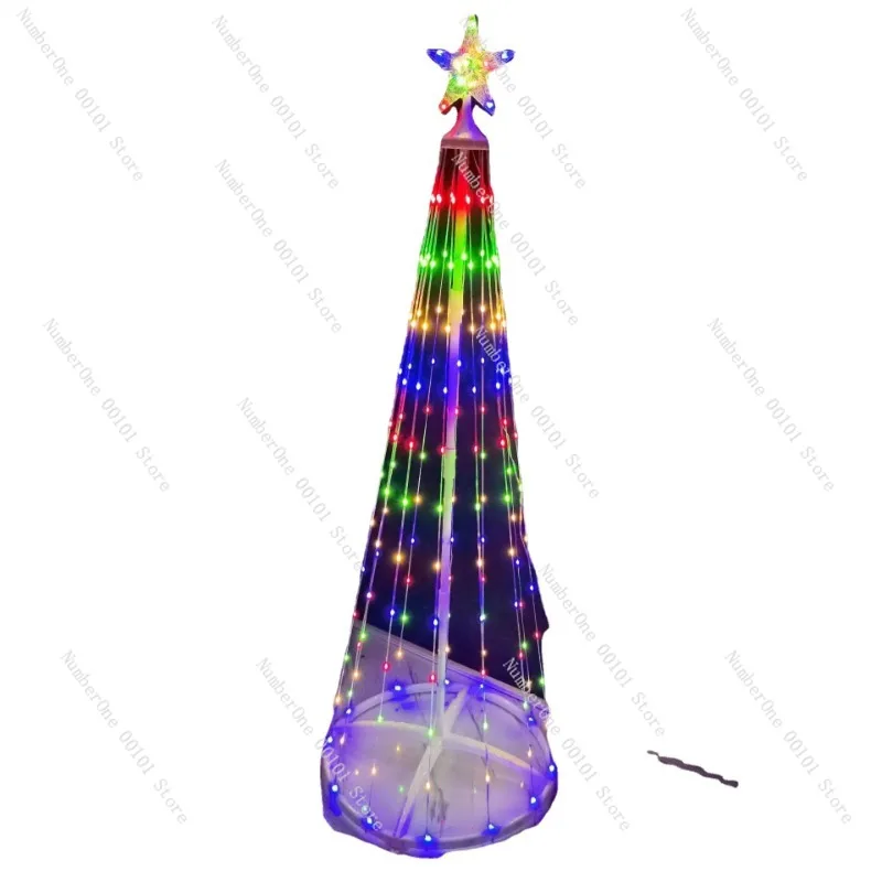 Christmas wrought iron modeling light Symphony point control cone remote control intelligent light rotating tree light RGB