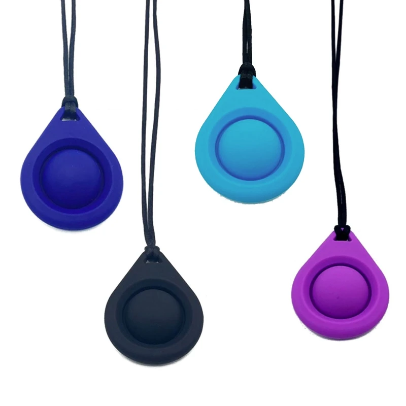 

Sensory Chew Necklace Silicone Chewable Pendant Teething Necklace Teether Toy