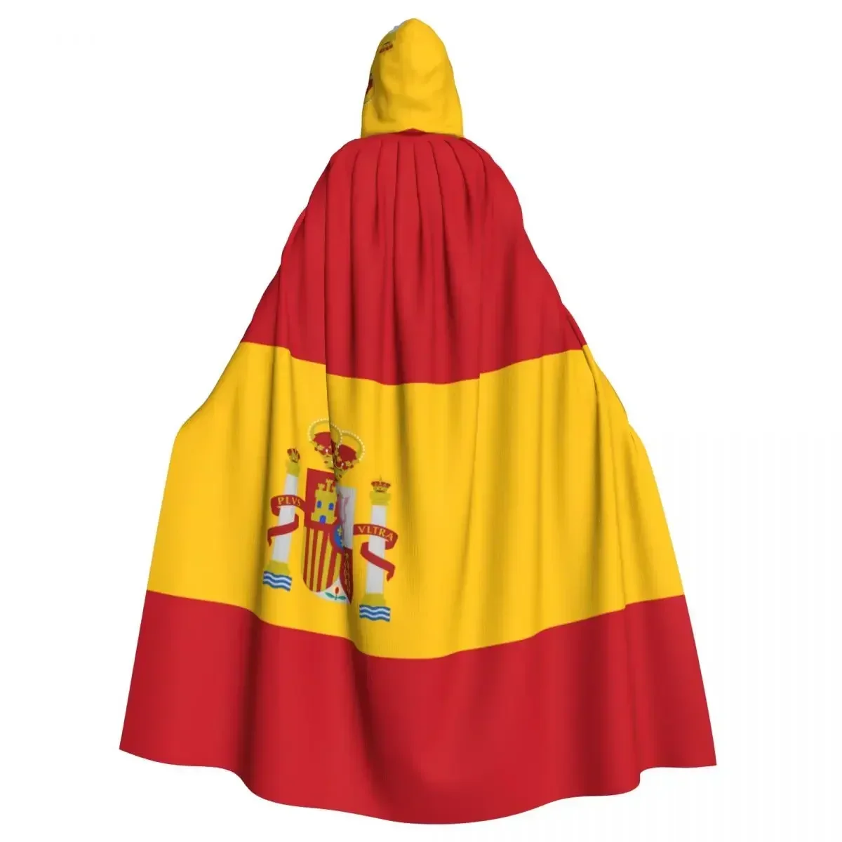 Flag Of Spain Unisex Witch Party Reversible Hooded Adult Vampires Cape Cloak