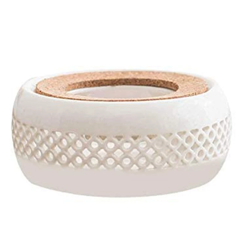 Calentador de tetera Calentador de tetera de cerámica, calentador de tetera con cojín de corcho, perfecto para teteras de vidrio y tetera de cerámica