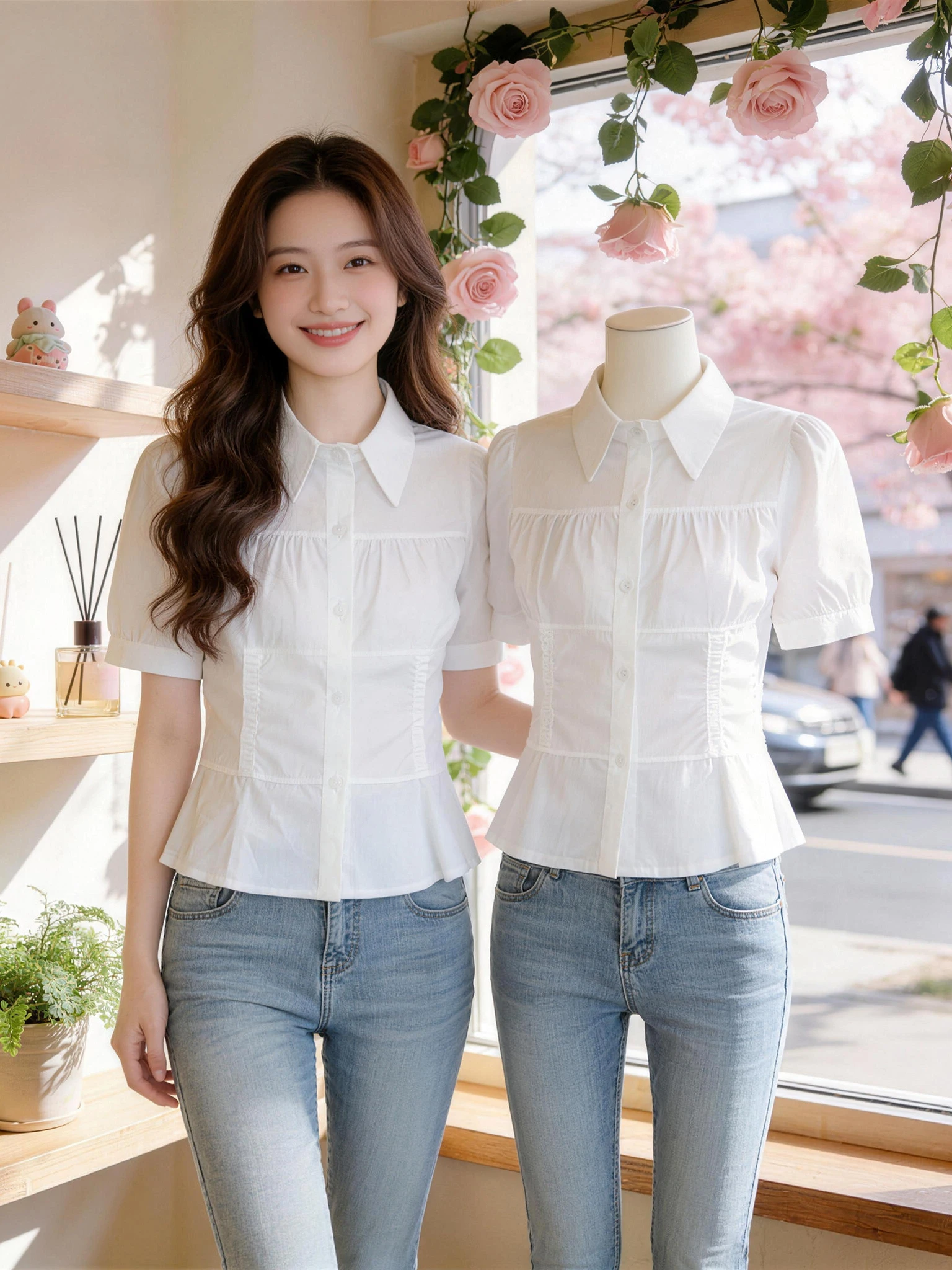 

Trendy Short Sleeve Shirt Women's Summer New Style Korean Version Loose Fit Button Detail Breathable Skin-Friendly Casual Top