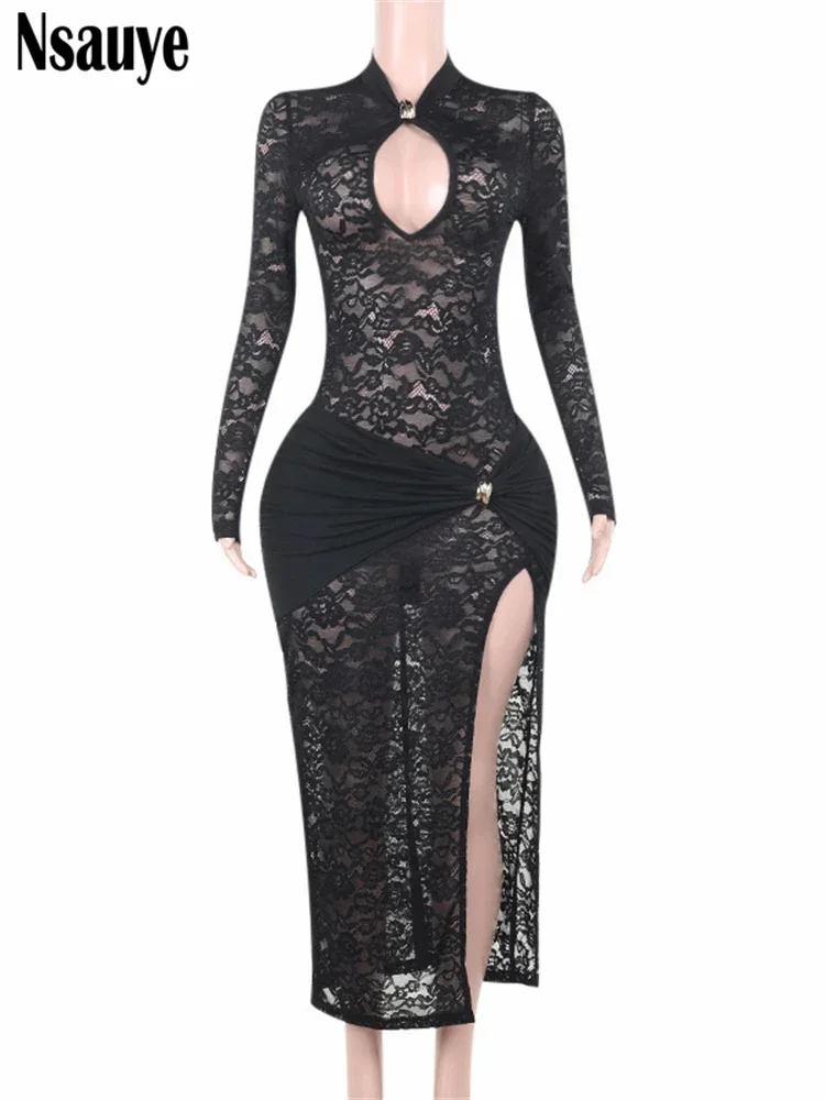 chinese dress ladies Winter Moon Strapless Lace Trim Midi Dress Charcoal