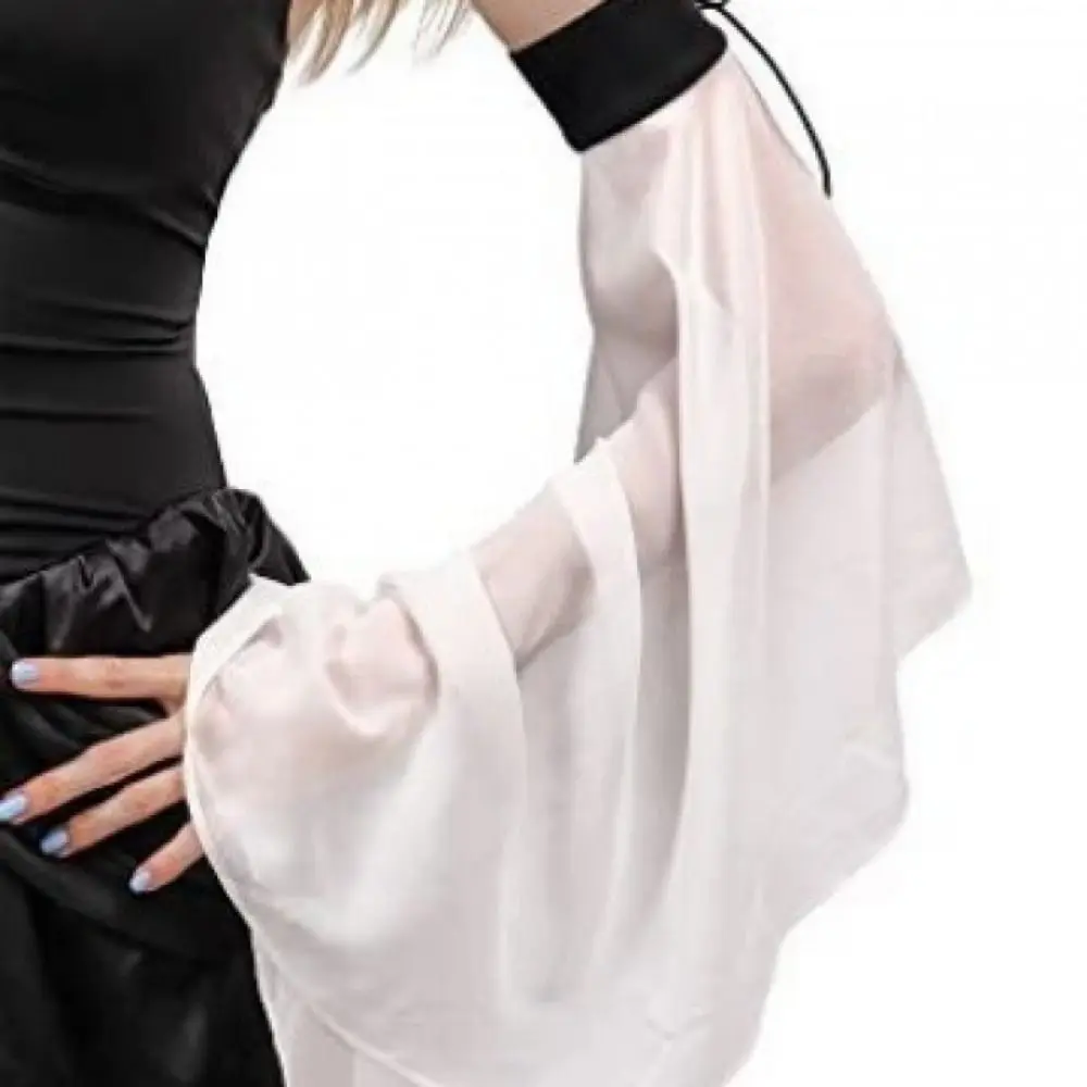 

Пара съемных женских длинных рукавов-колокол из тюля, тонкие элегантные солнцезащитные рукава, дышащие шифоновые манжеты в викторианском стиле