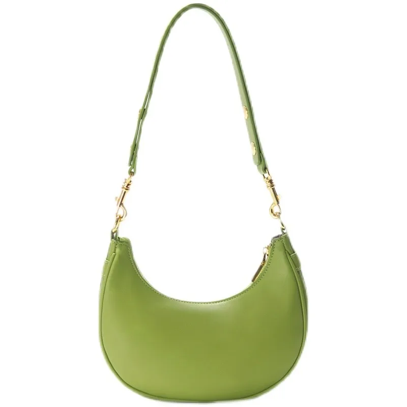 MJ женская сумка подмышки, весна-лето 2021, модная кожаная сумка для французского хлеба, простая сумка через плечо с изображением f-Moon