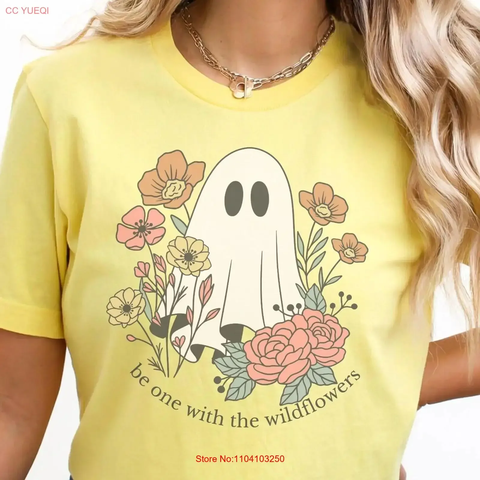 

Boho ghost T Shirt Cottage core Inspirational quote Trendy women's shirts Nature lover gift Wildflower tee Cute vintage Washed