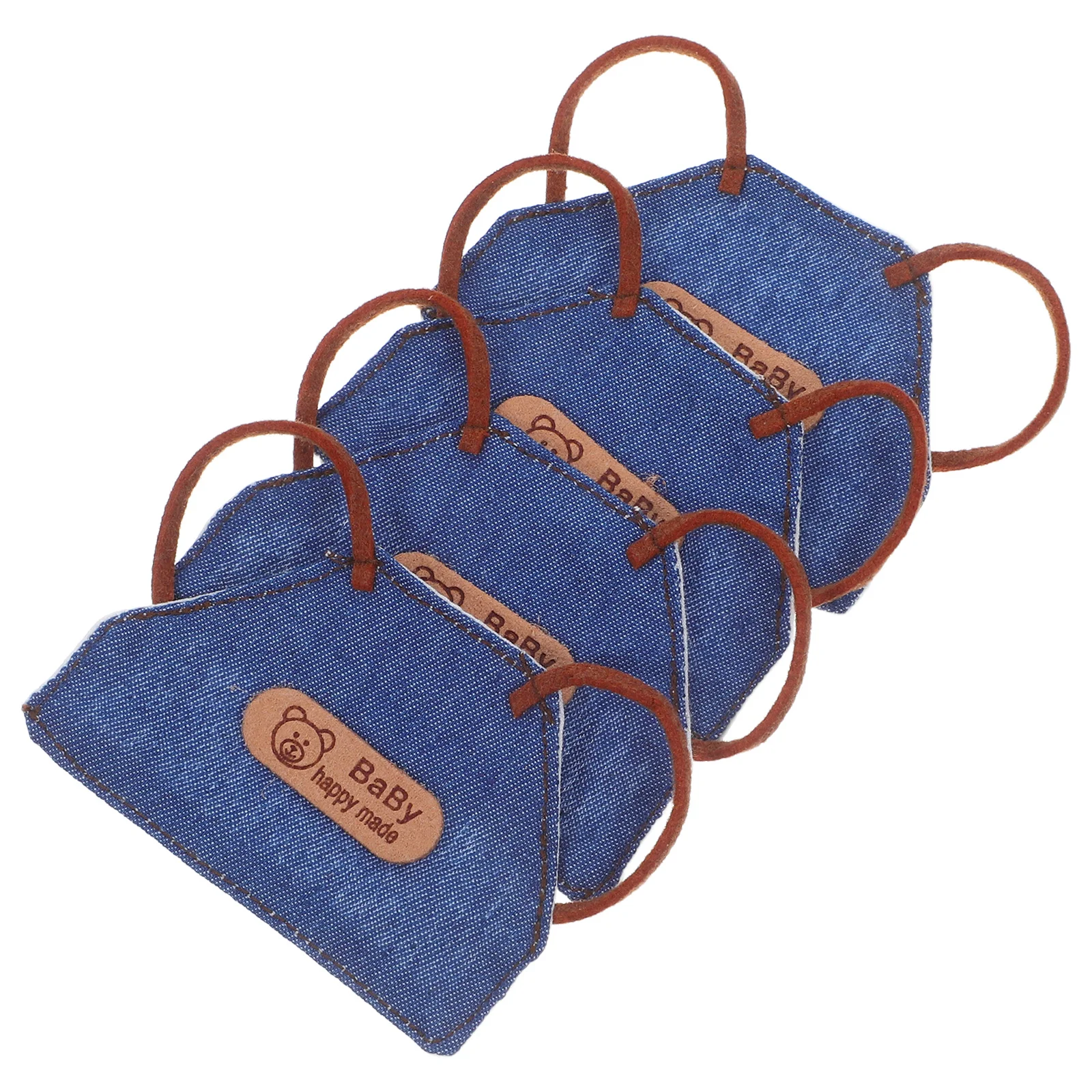 

4Pcs Mini Aprons for 10Cm Figures Denim Style Cute Apron DIY Craft Project Mini Clothes Kitchen Scene Display Dollhouse